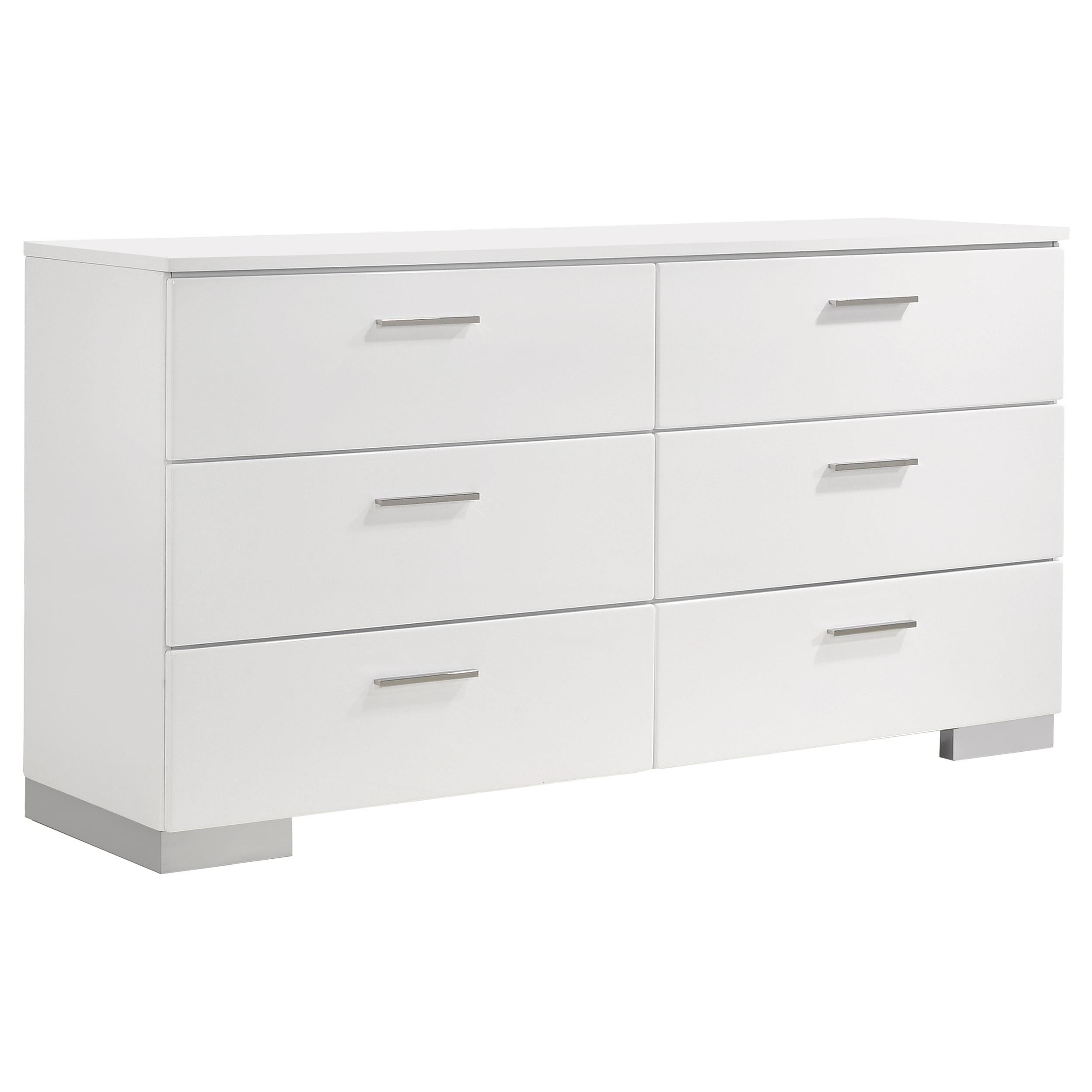 Coaster Furniture Felicity 203503 6-Drawer Dresser - White High Gloss IMAGE 1